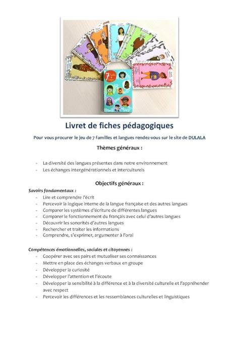 PDF Livret de fiches pédagogiques dulala frdagogiques J7FL10 10 18