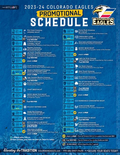 Eagles Announce 2023-24 Promotional Schedule | Colorado Eagles