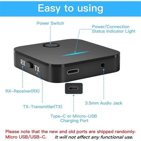 Émetteur Bluetooth 5 0 Récepteur Bluetooth Adaptateur Bluetooth avec