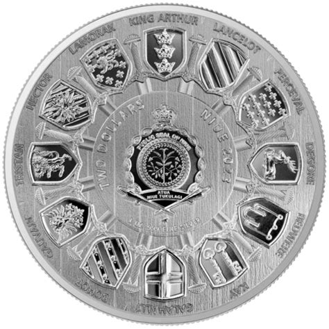 Niue Camelot Artur Pendragon 1 Uncja Srebra 2023 Matte Metal