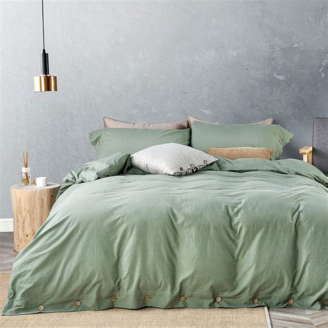 100 Washed Organic Cotton Duvet Cover Set 3 Pieces Luxury Etsy