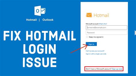 Hotmail Sign In Page Login At Your Account