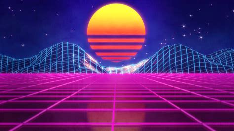 Wallpaper Synthwave Retrowave Sunset Mountain Grid K Hd