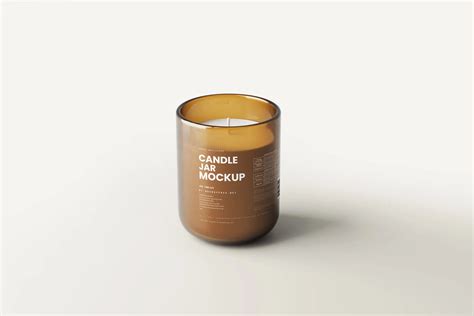 Amber Glass Candle Jar Mockup Mockup Free