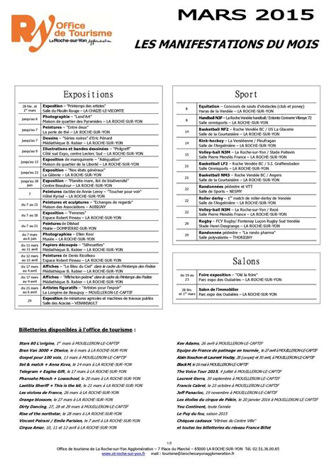 Calaméo Calendrier des manifestations Mars 2015