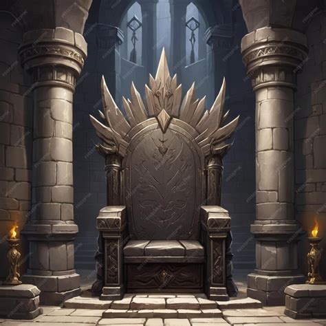 stone throne   throne castle premium ai generated image