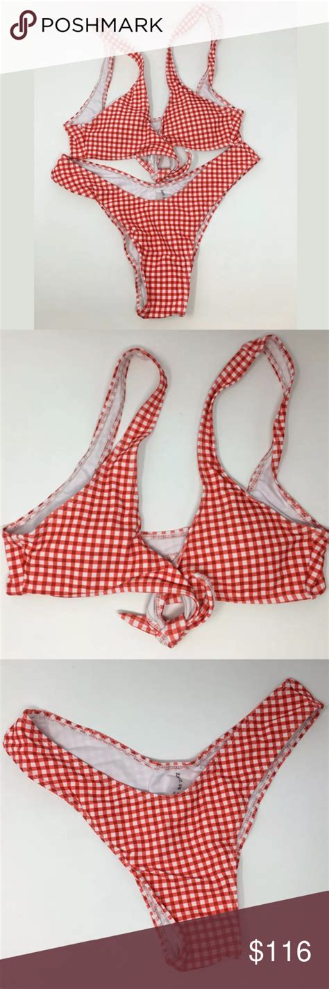 Zaful 2 Piece Bikini Set Bikinis Bikini Set Gingham Print