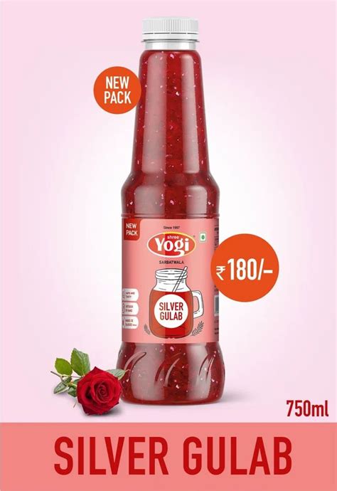 Yogi Rose Silver Gulab Syrup Packaging Type Ml Pet Bottle At Rs