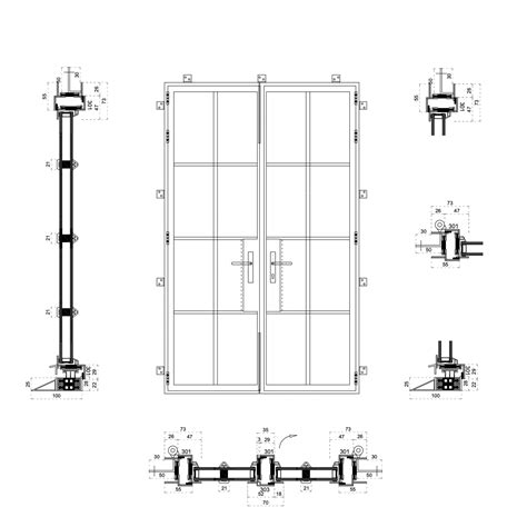 Custom Steel Glass Doors Thermally Broken