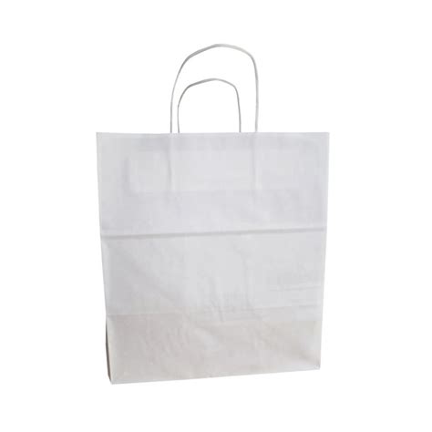 Sac Traiteur Kraft Poign Es Torsad Es Blanc X X Cm