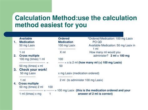 Ppt Drug Calculation Presentation Powerpoint Presentation Id6701271