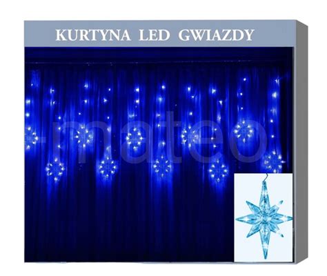 Girlandy kurtyna LED GWIAZDY OZDOBA ŚWIĄTECZNA 12676598851