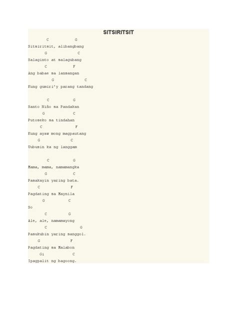 SITSIRITSIT - Chords | PDF