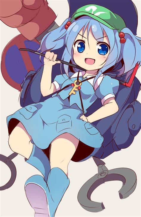 Safebooru 1girl Backpack Bag Baku Ph Blue Dress Blue Eyes Blue Hair