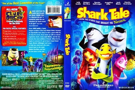 Shark Tale (2004) WS R1 - Movie DVD - CD Label, DVD Cover, Front Cover