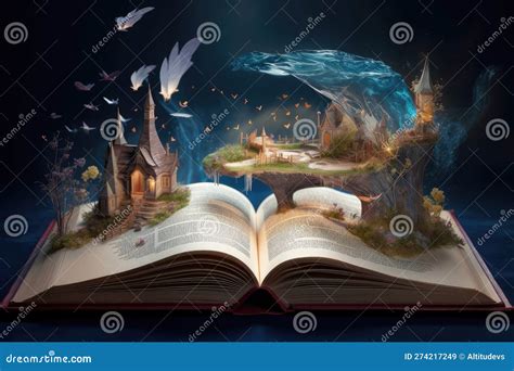 magical book  story unfolding   pages bringing fictional