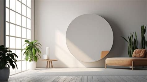 Premium AI Image | Contemporary White Living Room With Large Circular ...