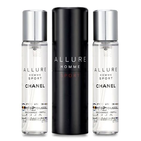 Chanel Allure Homme Sport Eau De Toilette Gift Set 3 x 0.7 Ounce ...