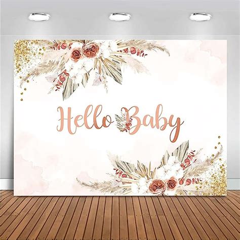 Mocsicka Boho Baby Shower Backdrop For Girls Hello Baby Theme Boho Chic