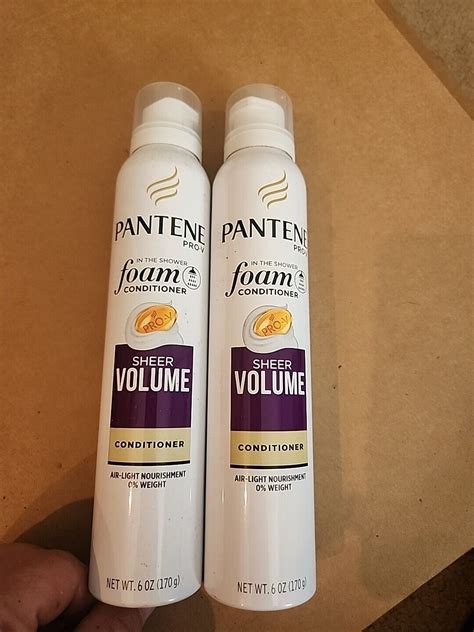 2 NWOB Pantene Pro V Shower Foam Conditioner Sheer Volume 6 OZ Each