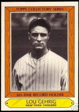 A Baseball Card With An Image Of Lou Gehrig