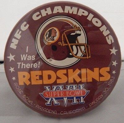 Washington Redskins Original 1983 NFL NFC Football Champions Super Bowl ...