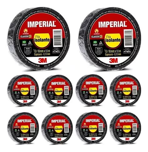 Kit Rolos De Fita Isolante M Imperial Metros M Cor Preto