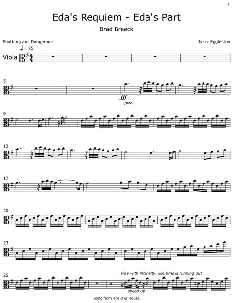 Edas Requiem Edas Part Sheet Music For Viola