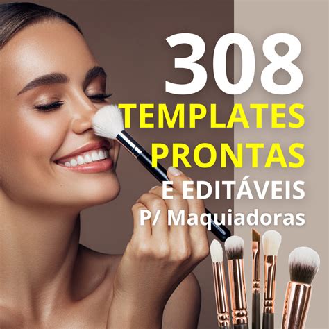 308 Templates editáveis para maquiadoras SuperPack kelly quares