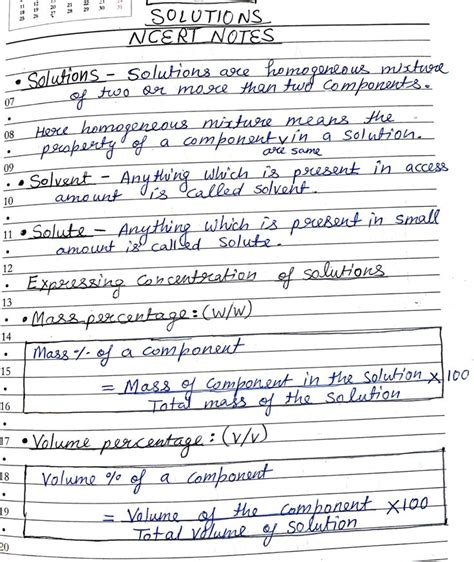 Chapter 2 Solutions Class 12 Chemistry Handwritten Notes PDF