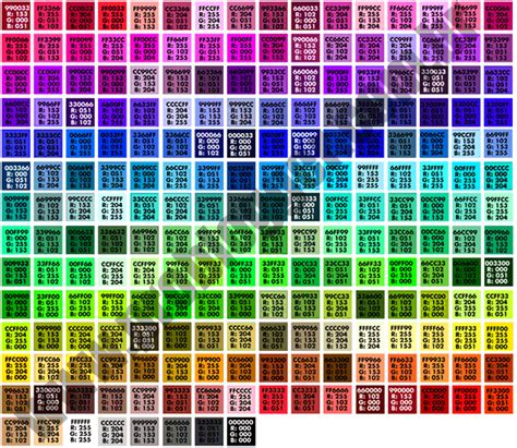 Tabela De Cores Html E Css Completa