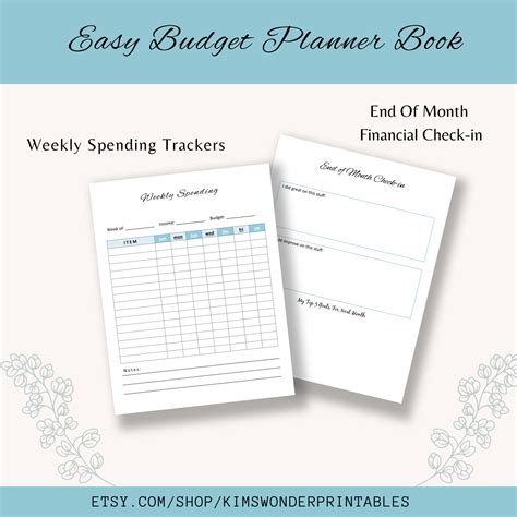 Budget Planner Book, Printable, Easy Household Budget, Budget Workbook ...