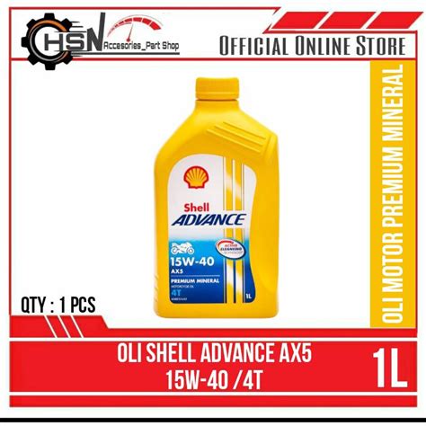 Jual Oli Shell Advance Ax Sae W L Liter Oli Mesin Motor