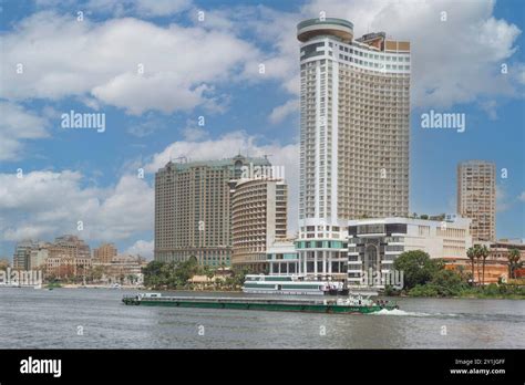 Nile River Cairo Egypt The Grand Nile Tower And The Four Seasons