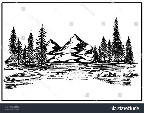 Mountain And Trees Drawing at PaintingValley.com | Explore collection ...