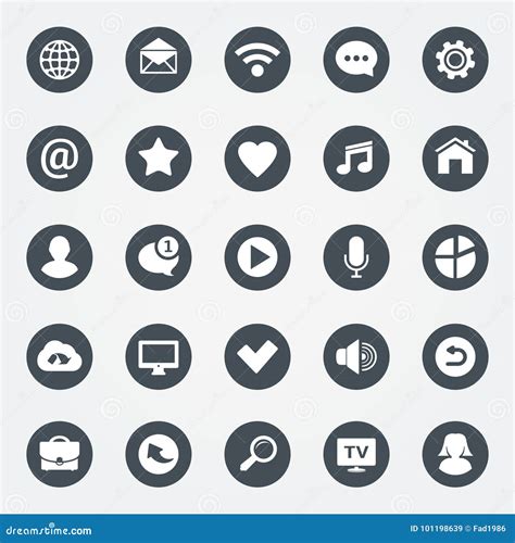 Simple Web Icons Set Universal Web Icon To Use In Web And Mobile Apps