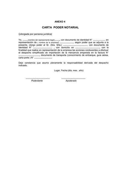 Carta Poder Notarial Personas Jurídicas