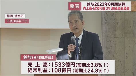 売上高、経常利益とも3年連続で過去最高 売上高は1533億円 鈴与2023年8月期決算 Look 静岡朝日テレビ