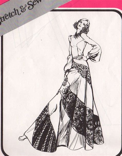 Stretch And Sew 435 1970s Misses Bias Swirl Skirt Pattern Womens Etsy Maxi Dress Pattern