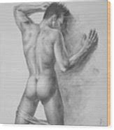 Original Drawing Sketch Charcoal Male Nude Boy Gay Interest Man Art