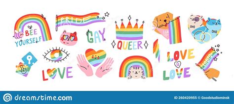 Lgbt Stickers Regenboog Vlaggen Hartje Kroon Kroon Kat En Kat Met