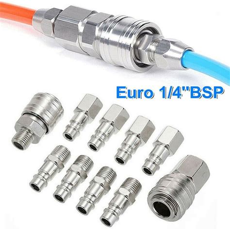 Pcs Euro Air Line Hose Fitting Connector Quick Release Bsp Male