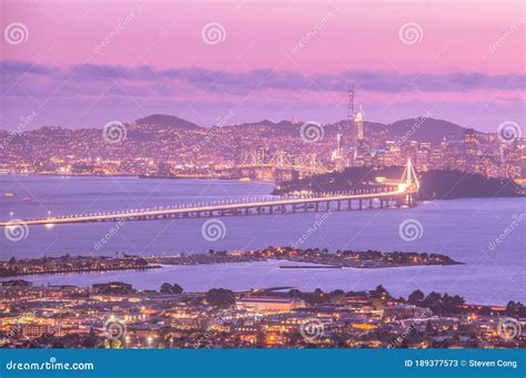 San Francisco Bay Area Skyline during Sunset Editorial Stock Photo ...