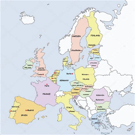 Polityczna Mapa Europy Grafika Wektorowa Delpieroo 51647679