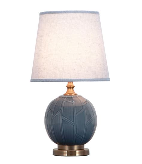 Chinese Table Lamp Porcelain Relief Abstract Bamboo Grey D Xh Cm