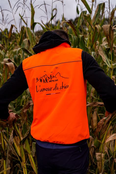 Veste Softshell Sans Manches Lamour Du Chien Orange Chasse Tricolore