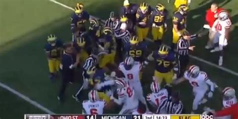 Michigan Ohio State Fight Results In 3 Ejections Marcus Hall Giving