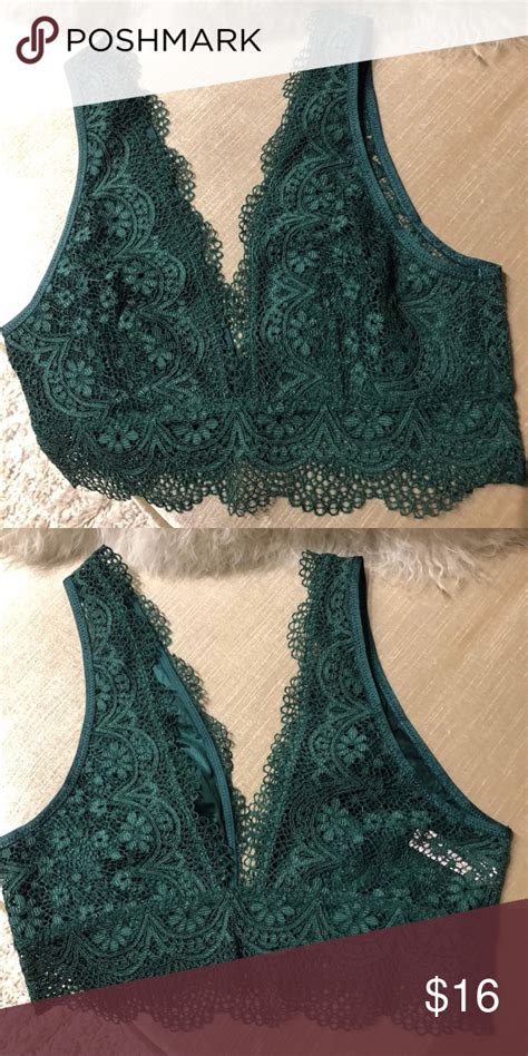 Nwot Victorias Secret Green Lace Bralette M Green Lace Bralette