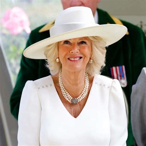 Download Queen Camilla In White Outfit Wallpaper