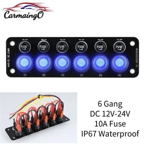 Gang Led Circuit Toggle Switch Panel On Off Waterproof For Rv Car